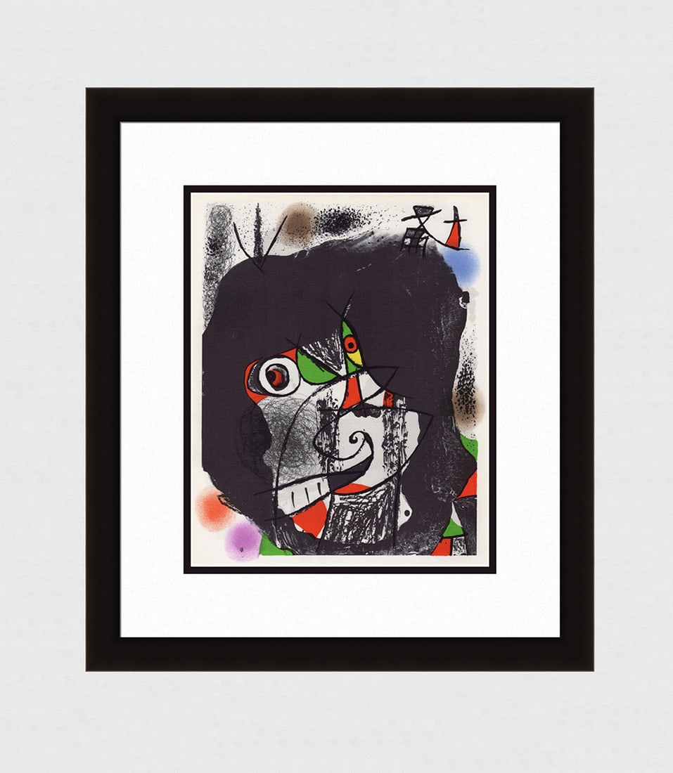 Joan Miro Revolutions I Original Lithograph Framed: Joan Miro. (1893 - 1983). "Revolutions I". Original Color Lithograph on Wove Paper. 1975. Excellent. Maeght. Sheet Size - 10 1/2 x 15 inches. Approximately18 x 23 inches. This piece has been professio