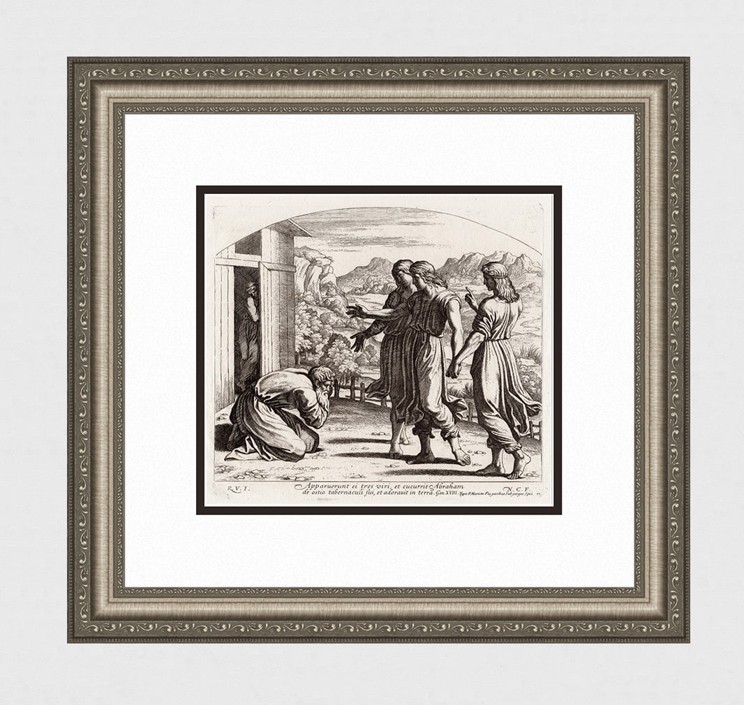 Raphael 1649 Engraving Vatican Abraham is visted by Angels (1 of 4)