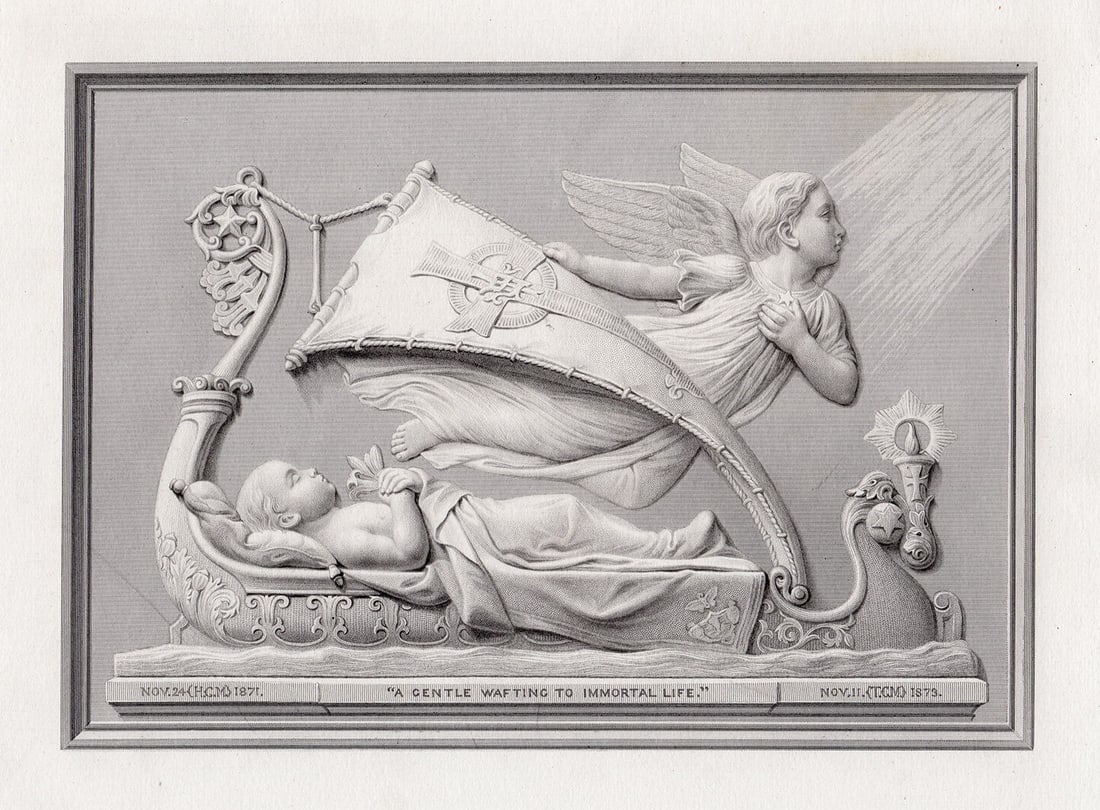 Felix Martin Miller Voyage to the Afterlife 1879 engraving Framed: Felix Martin Miller. (1820-1880). The Last Voyage. Antique Engraving on wove paper after the original by master engraver William Roffe (active 1889-1893). 1879. Excellent. Image Size 5 3/4 x 8 inches.