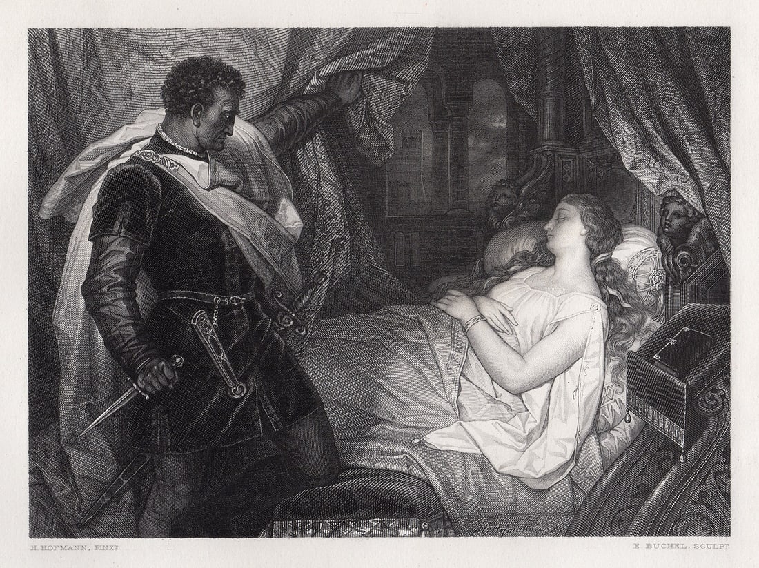Heinrich Hofmann Othello 1879 engraving (1 of 2)