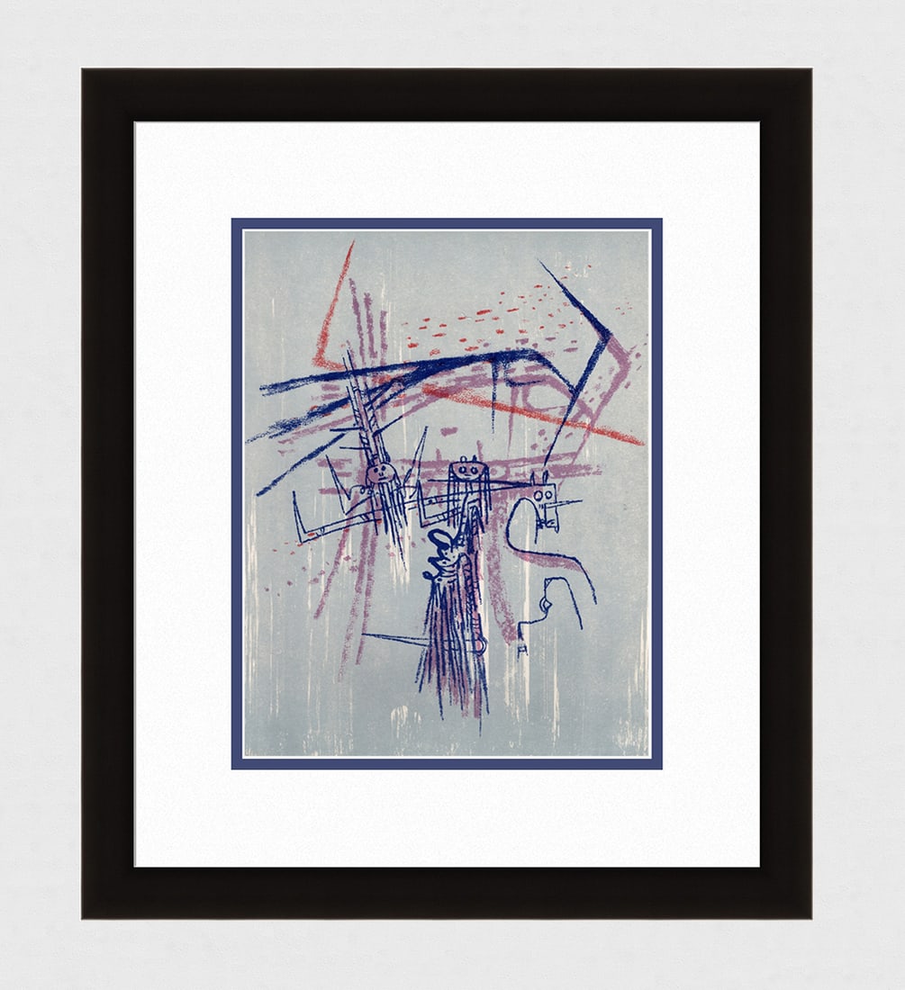 Wilfredo Lam Original Lithograph Ambiguous Affinities 1963: Wilfredo Lam (1902- 1982). Ambiguous Affinities (Les affinitEs ambig?es). Original Color Lithograph on Wove Paper. Year: 1963. Atelier Mourlot. Published in Paris by San lazarro. Dimensions: Sheet Siz