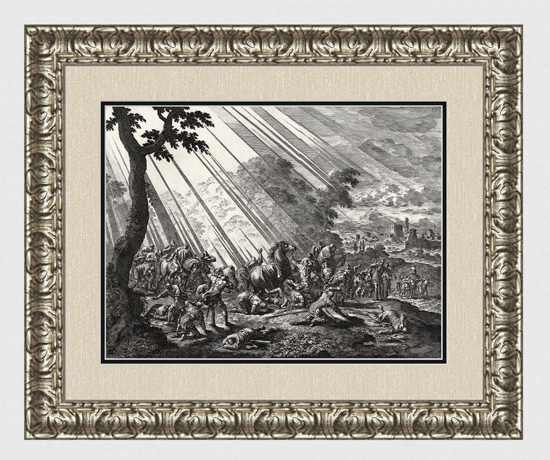 1747 Monumental Engraving Jan Luyken The Conversion of Saint Paul Framed (1 of 5)
