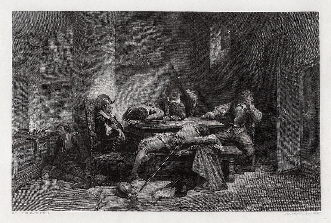 FRAMED Herman Frederik Carel Ten Kate 1800s Engraving The Traitor SIGNED (1 of 3)
