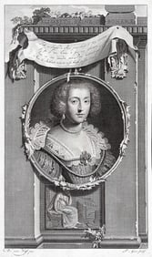 Adriaen van der Werff 1697 Engraving Elizabeth of Bohemia Winter Queen Framed