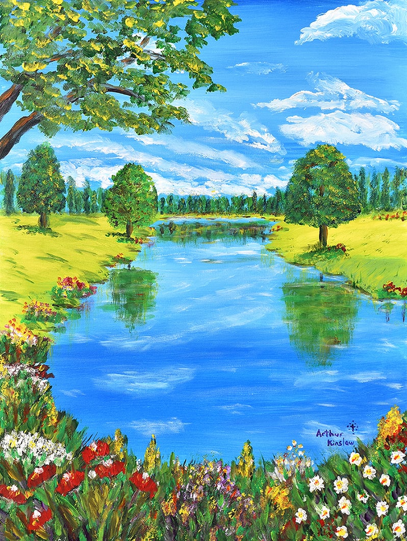 Arthur Kinslow Orginal Painting The Back Nine 30 x 40 Inches (1 of 3)