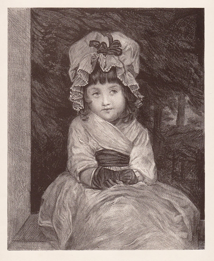 Sir Joshua Reynolds The Mob Cap 1873 lithograph: Sir Joshua Reynolds. (1793-1792). The Mob Cap. Antique stone lithograph on wove paper after the original by Edward H. Mitchell. 1873. Excellent. Image size 8 1/4 x 10 1/4 inches. Framed dimensions app