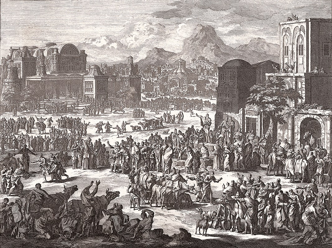 1747 Monumental Engraving Jan Luyken Jonah's prophecy Framed (1 of 4)