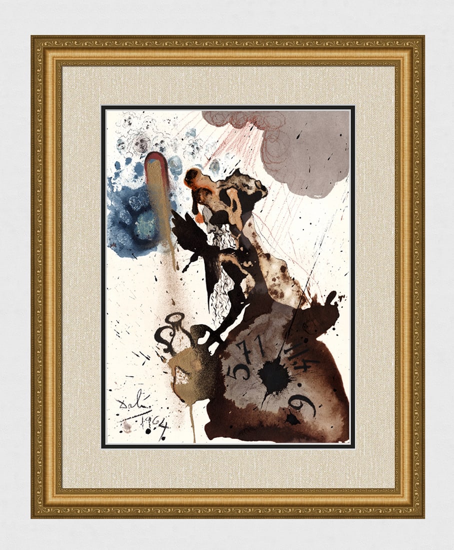 Dali Writing on the Wall 1967 Original Framed Lithograph (1 of 4)