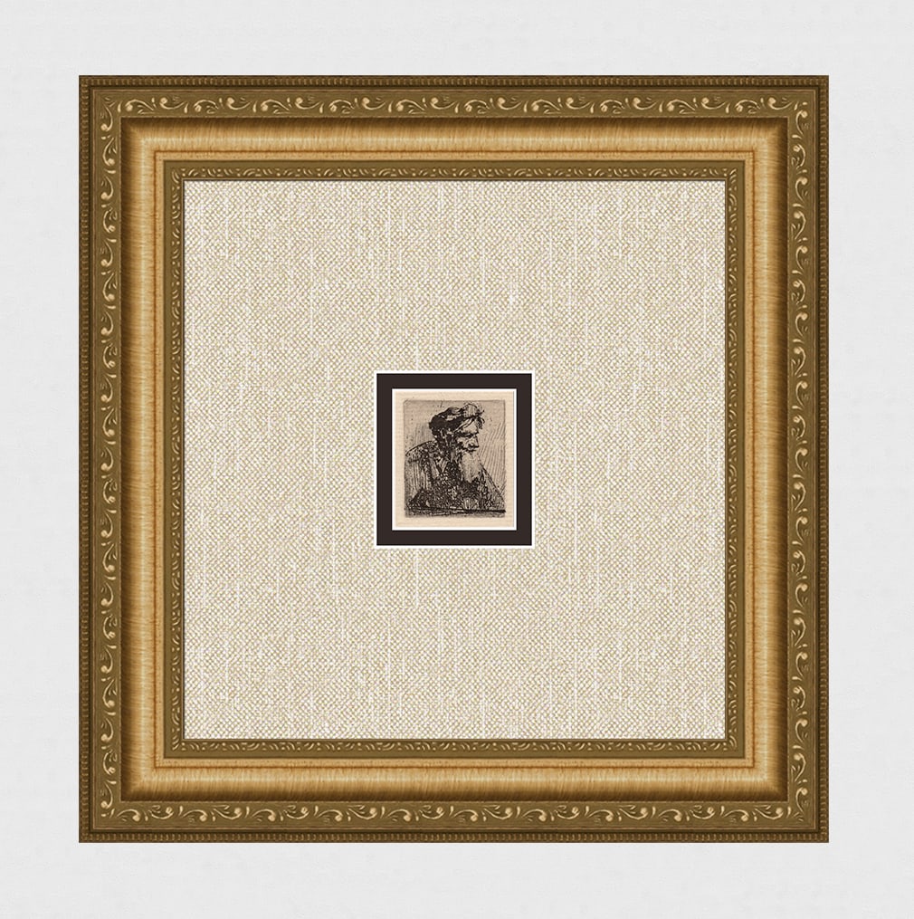 REMBRANDT 1800S Etching Wise Old Man DURAND (1 of 2)
