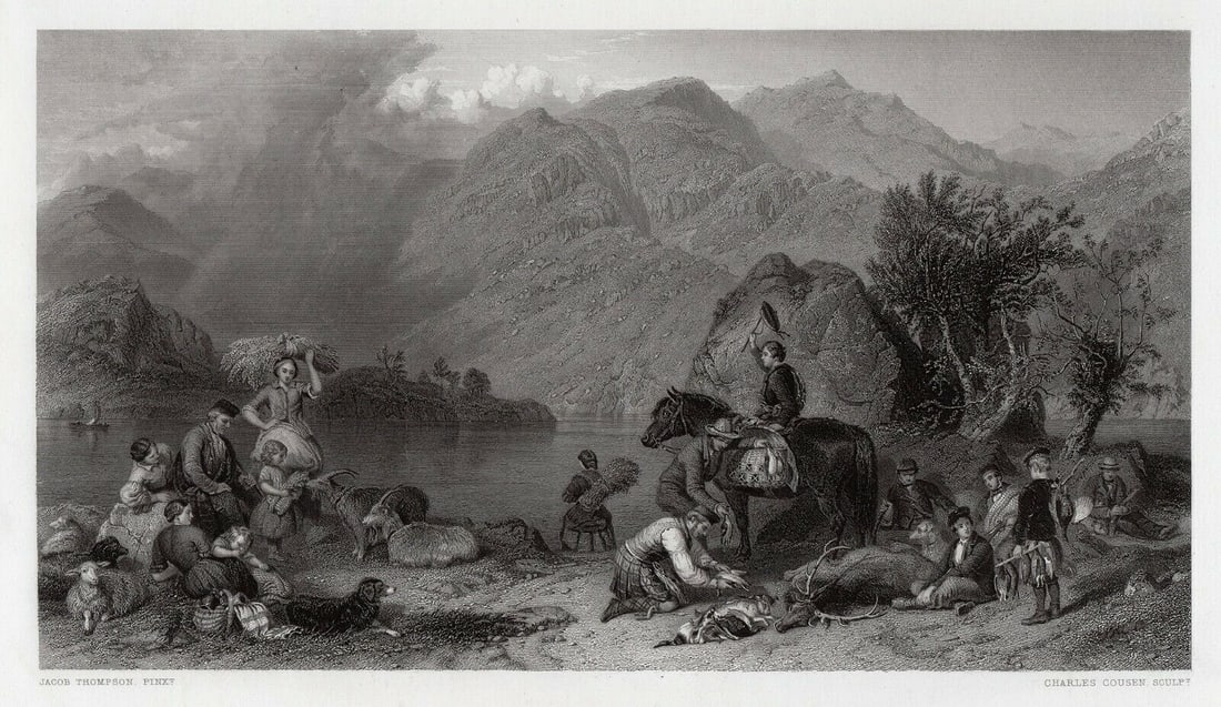 Jacob Thompson 1862 Engraving The Signal SIGNED Framed: Henry Jacob Thompson (English, 1806-1879). The Signal. Antique engraving on laid paper after the oil on canvas by master engraver Charles Cousen (British c. 1819 - 1889). Year: 1862 Signature: Signed 