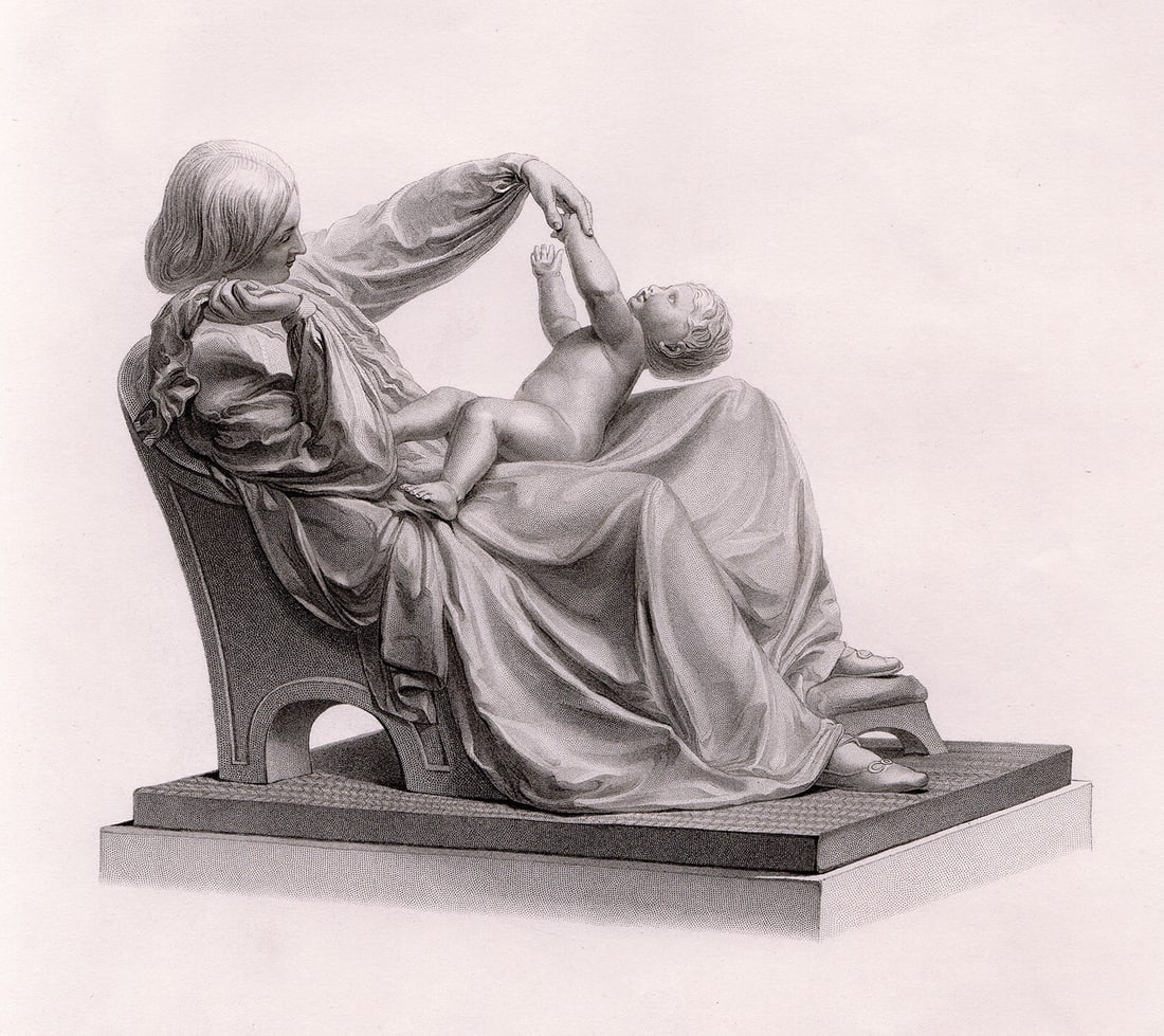J. D. Crittenden Play 1869 engraving: J. D. Crittenden. Play. Antique engraving on wove paper after the original Statue by master engraver Edward William Stodart (English, 1841 - 1914). 1869. Excellent. Image Size 5 x 6 5/8 inches. Approx