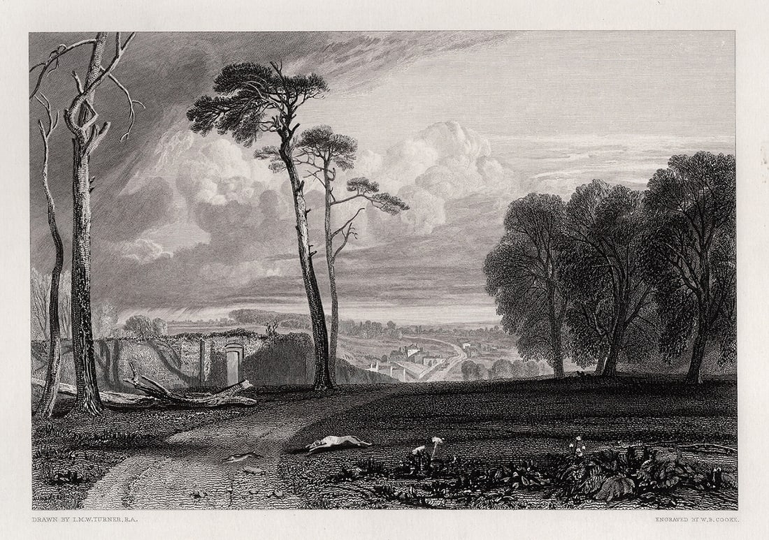 William TURNER SIGNED 1800s Etching BATTLE SUSSEX Framed (1 of 3)