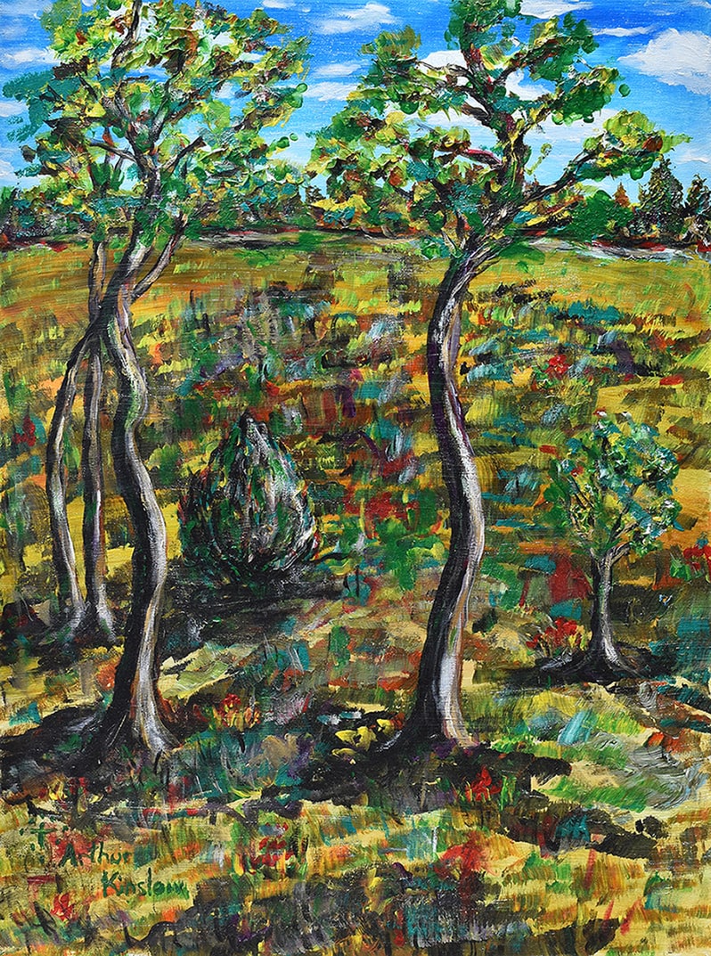 Arthur Kinslow Original Painting The Meadow 30 x 40 Inches (1 of 3)