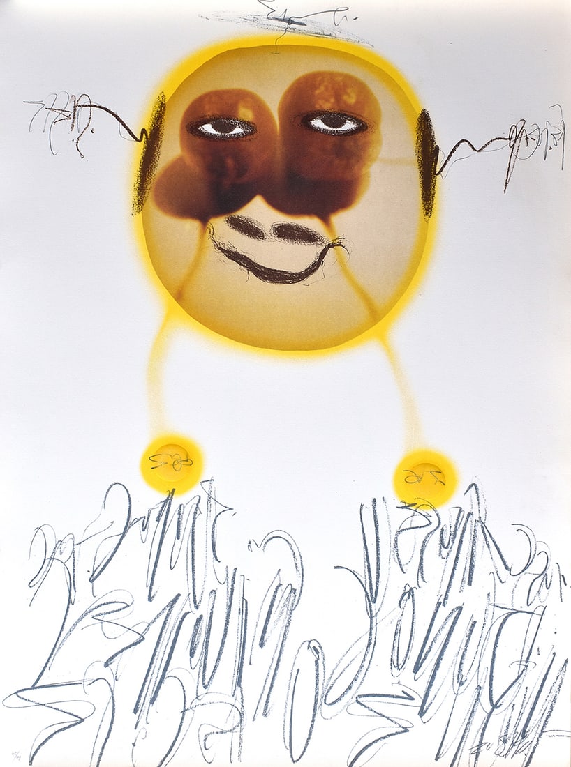 Zush Evru 1991 Lithograph Dosuno Signed Numbered: Zush-Evru (Albert Porta Zush). Dosuno. Mixed media lithograph with etched bas relief on Guarro Paper. Year: 1991. Hand Signed and numbered in pencil. Edition: Numbered from 99. Condition: Excellent. P