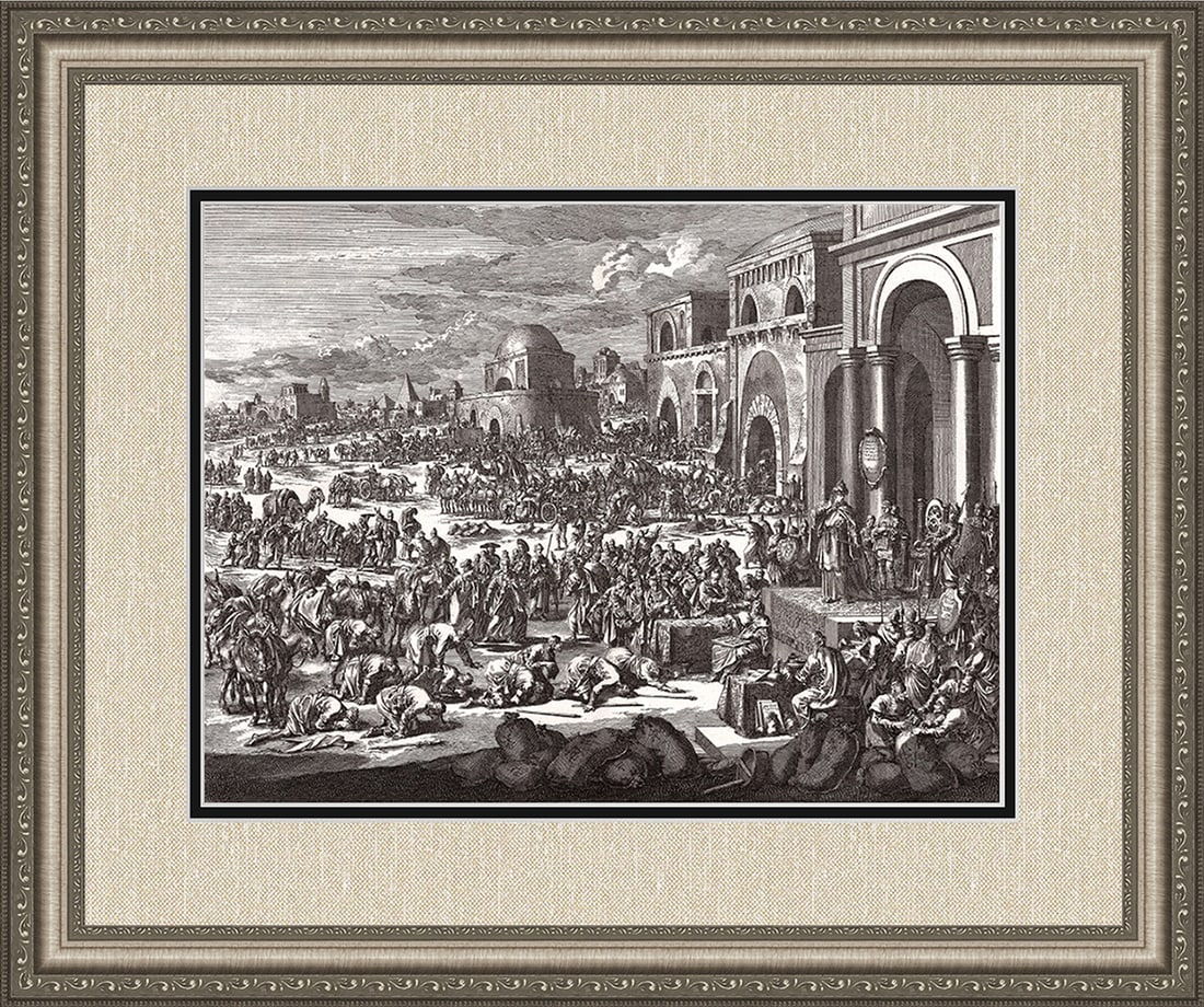 1747 Monumental Engraving Jan Luyken Joseph Sells Wheat to His Brothers Framed (1 of 5)