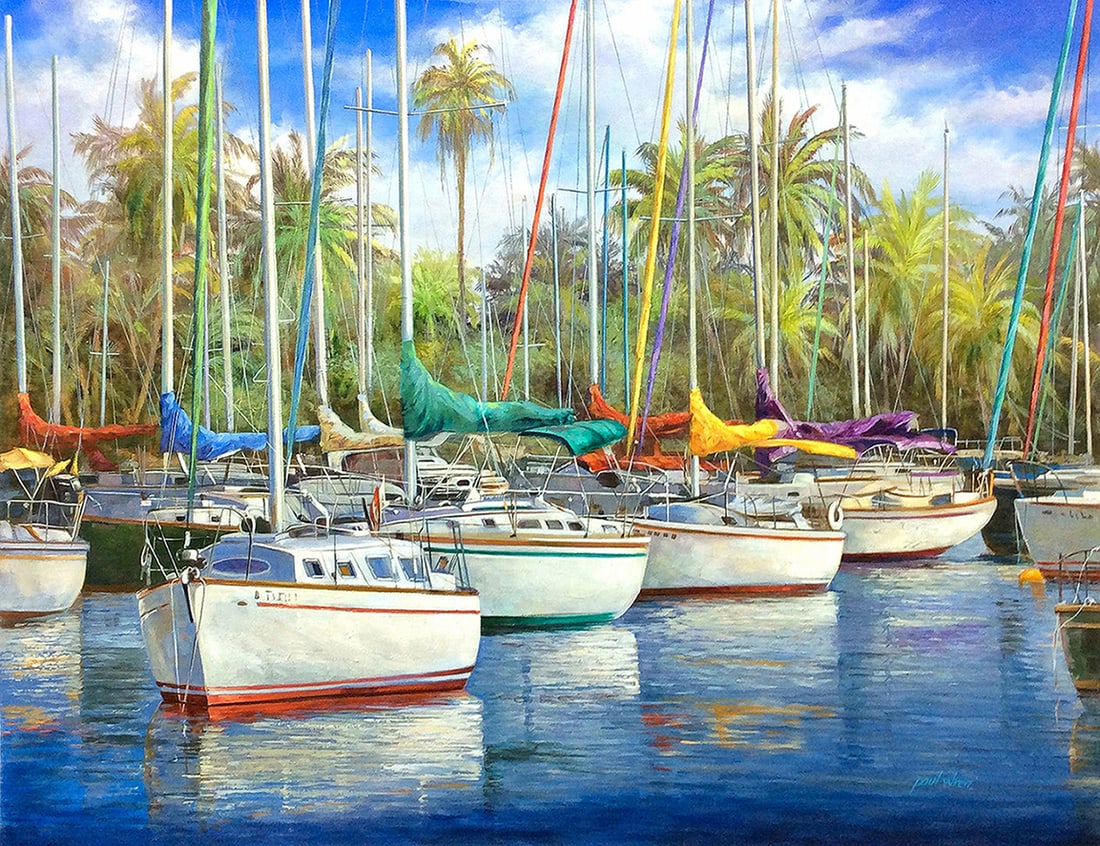 Original Paul Wren Marina II Painting 40 x 30 inches (1 of 2)