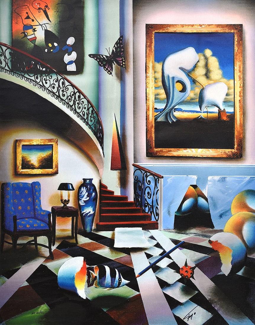 Ferjo Giclee on Canvas Surrealist Stairway Signed Numbered (1 of 3)