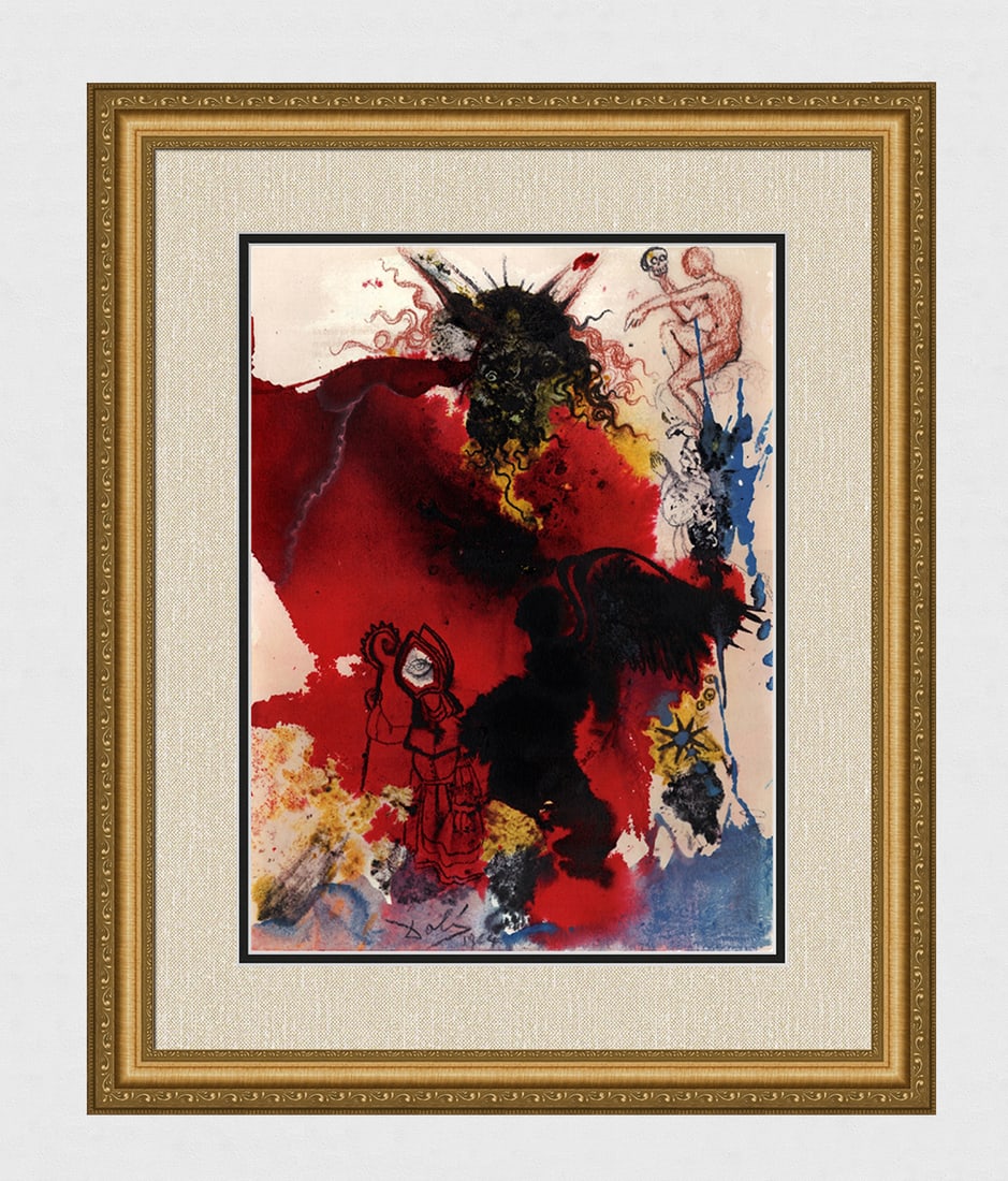 1967 Dali Original Biblia Sacra Lithograph Dragon Framed (1 of 4)