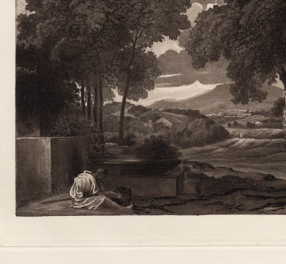 Nicolas Poussin 1886 etching Phocion signed - 2