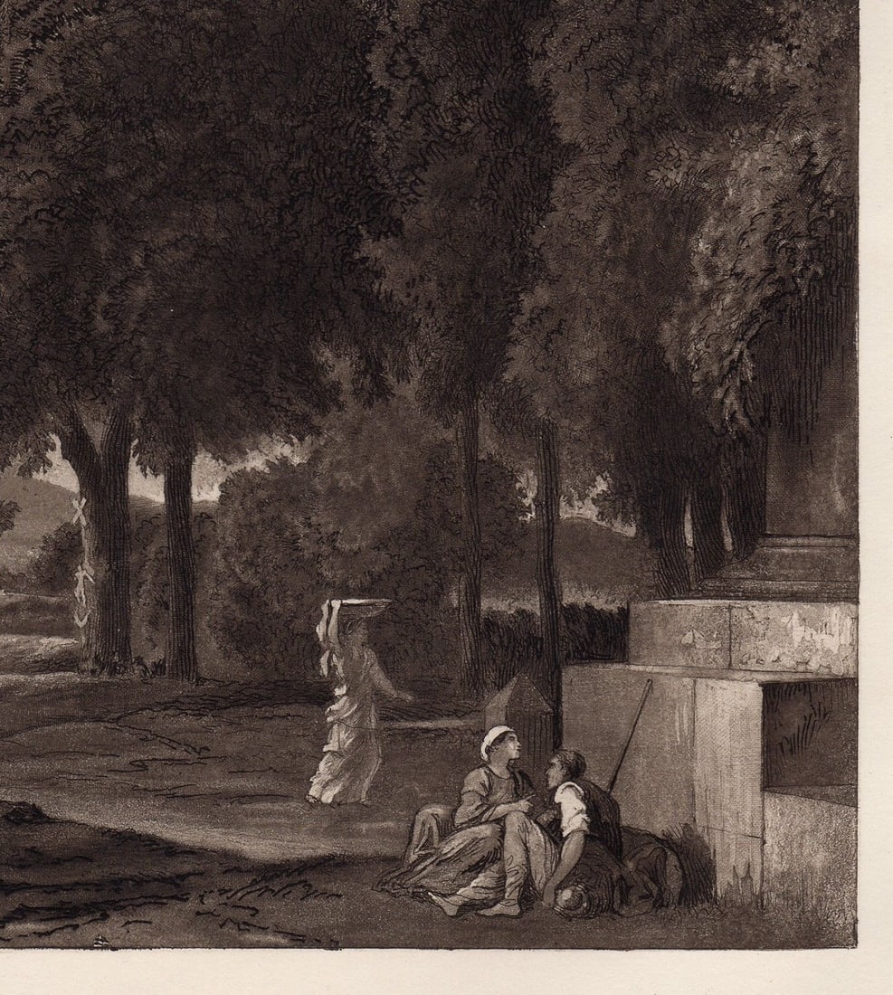 Nicolas Poussin 1886 etching Phocion signed - 3
