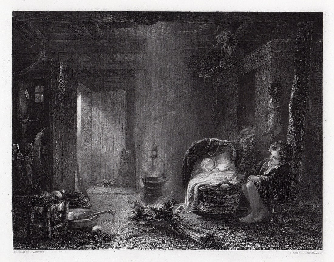 Alexander Fraser A Highland Cottage 1850 engraving (1 of 3)