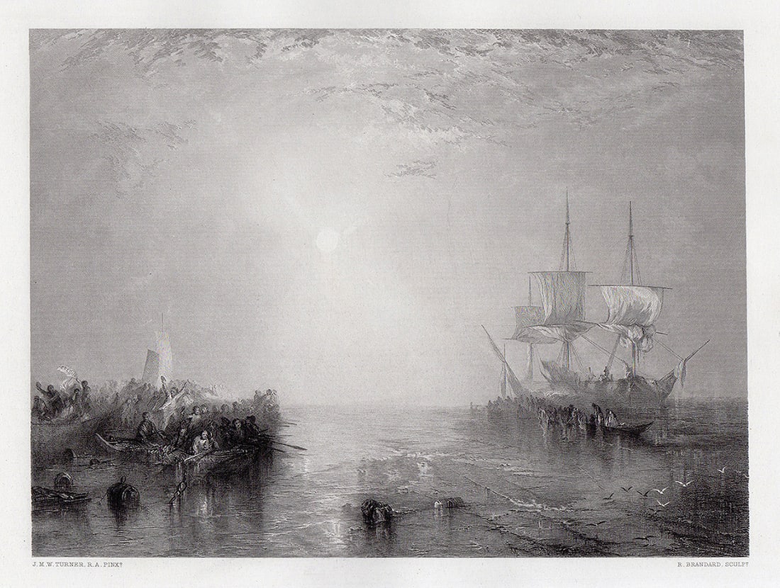 Joseph Mallord William Turner 1863 Engraving Whalers signed (1 of 3)