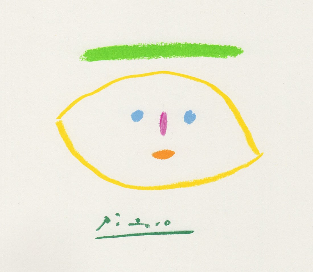 Pablo Picasso 1968 Lithograph LEMON FACE Signed Framed - 2