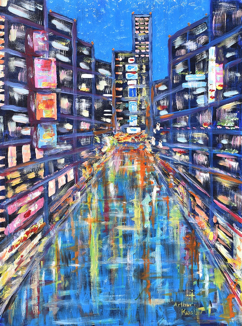 Arthur Kinslow Orginal Painting City Live IV 30 x 40 Inches (1 of 3)