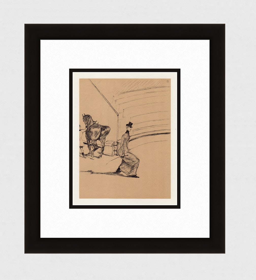 Toulouse Lautrec Color Lithograph Circus Ltd ed: Toulouse Lautrec (French, 1864 - 1901). High School Rider - the Salute (Ecuyere de haute ecole- la salut). Color lithograph on wove paper after the original color crayon drawing. Year: 1952. Signed in
