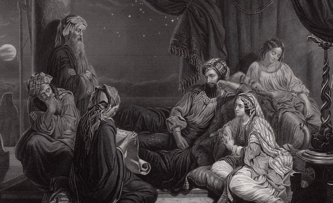 Henry Nelson Ahasuerus engraving signed 1867 - 3