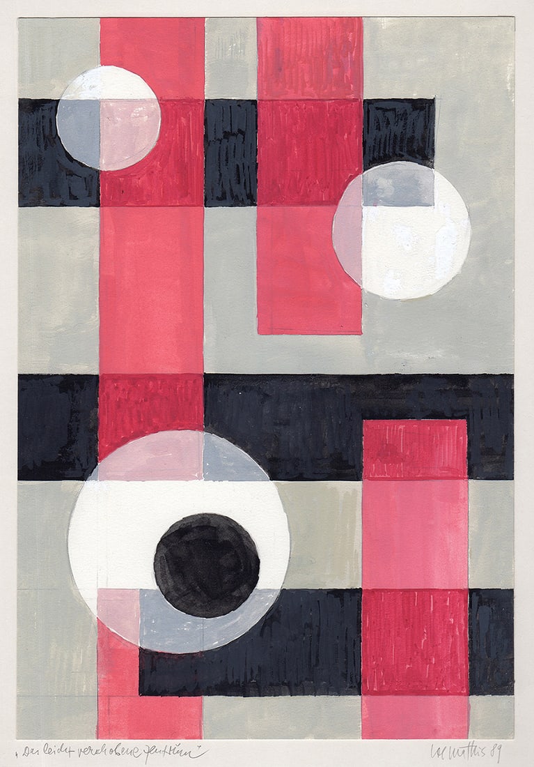 Mathis Original Gouache Slightly moved Centre Framed Swiss - 2