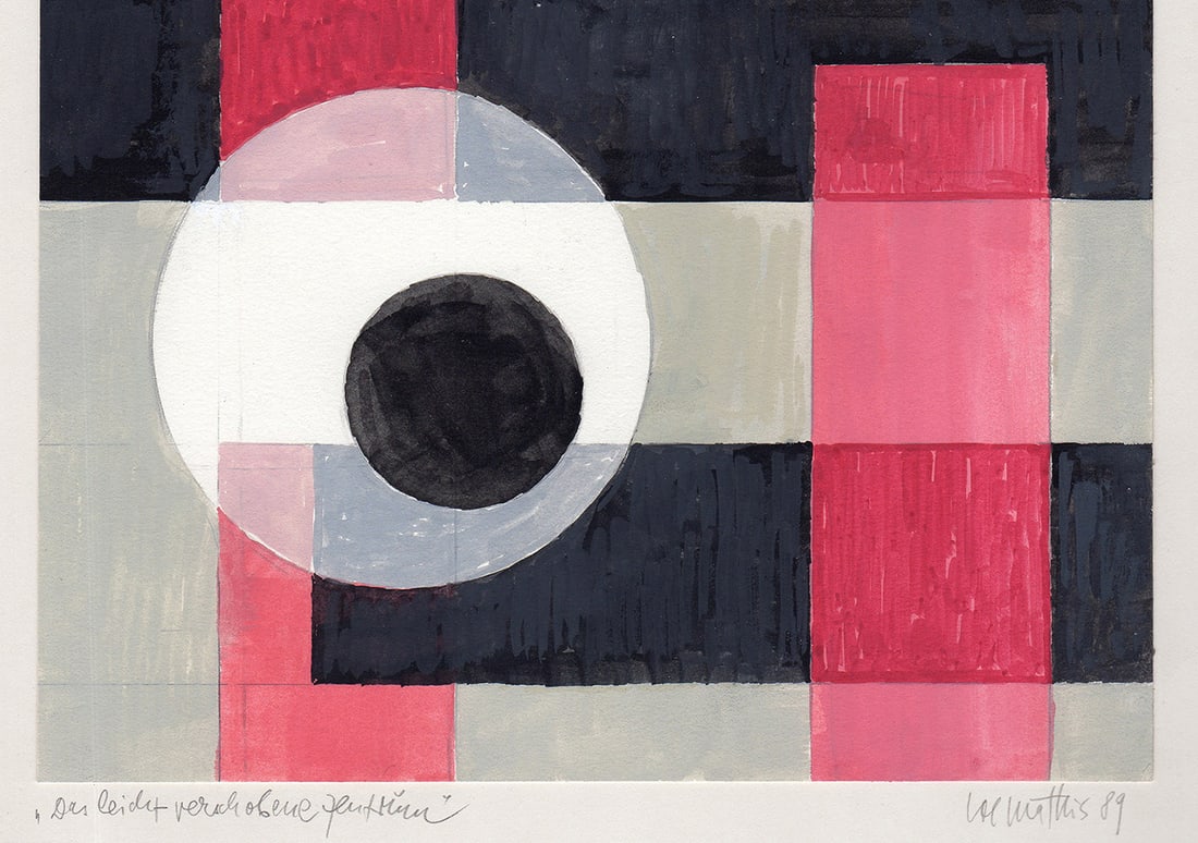 Mathis Original Gouache Slightly moved Centre Framed Swiss - 3