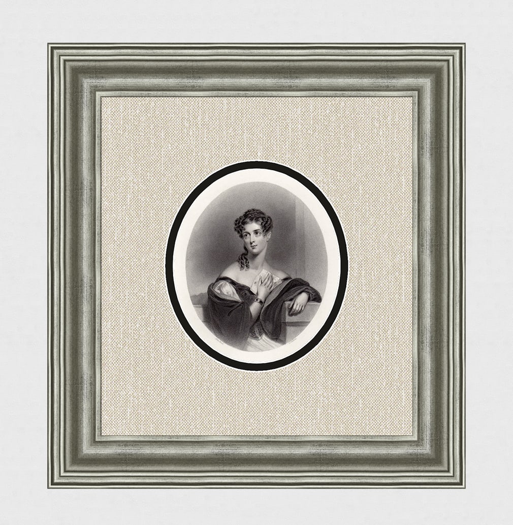 John Wood 1844 Engraving Portrait of a Young Woman Framed (1 of 3)