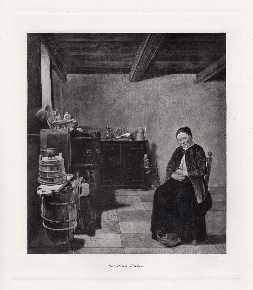 Quirijn van Brekelenkam The Dutch Kitchen 1891 Antique Print (1 of 2)