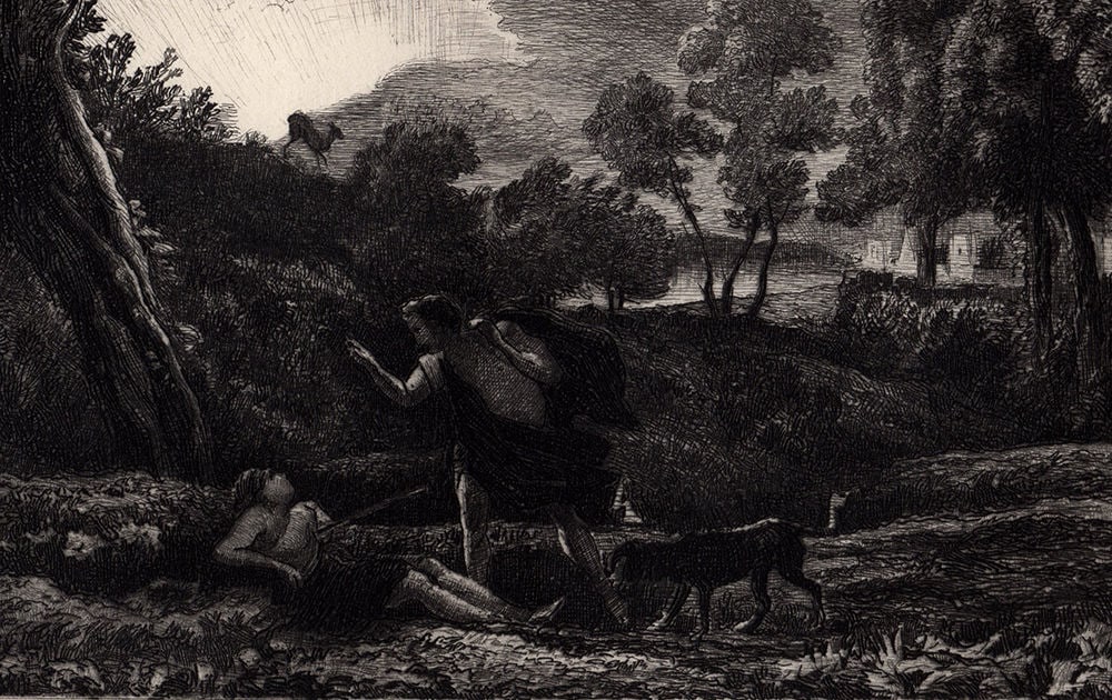 Claude Lorrain Cephalus and Procris 1876 etching - 2