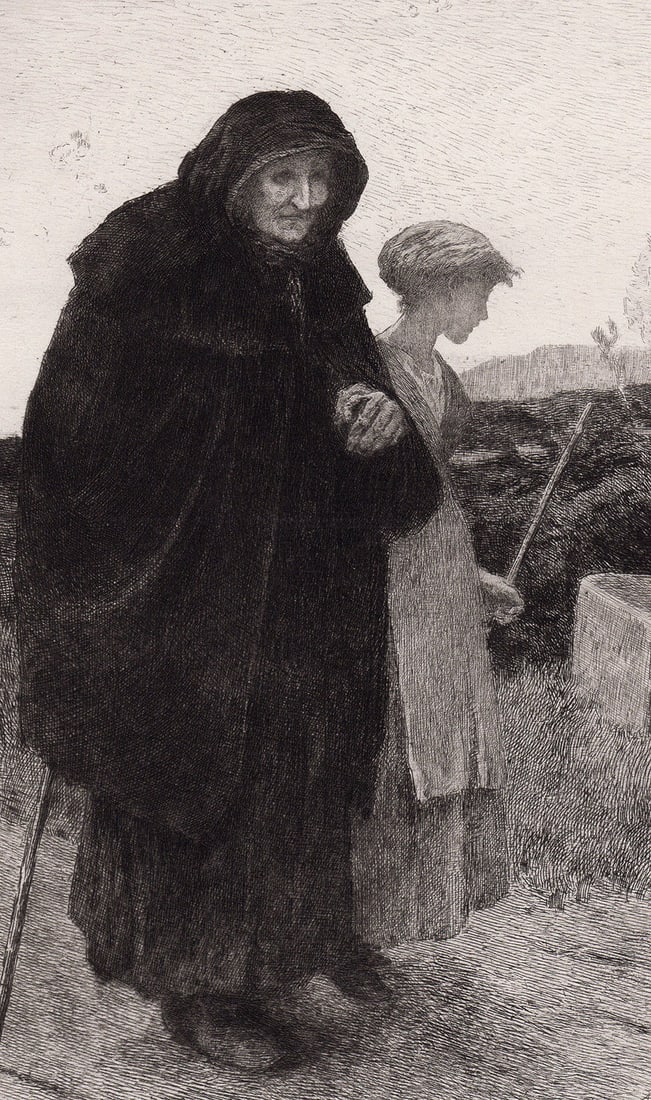 1884 Arthur Hardwick Marsh Homeless etching signed - 3
