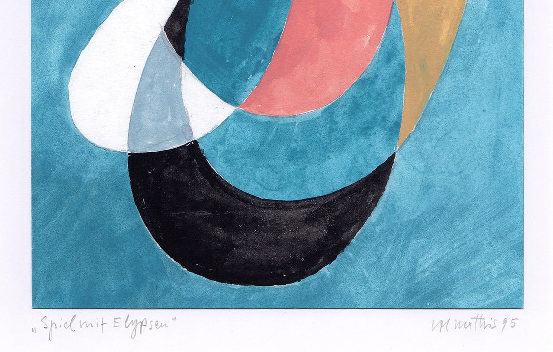 Mathis Original Gouache Game with Elypses Framed Swiss - 3