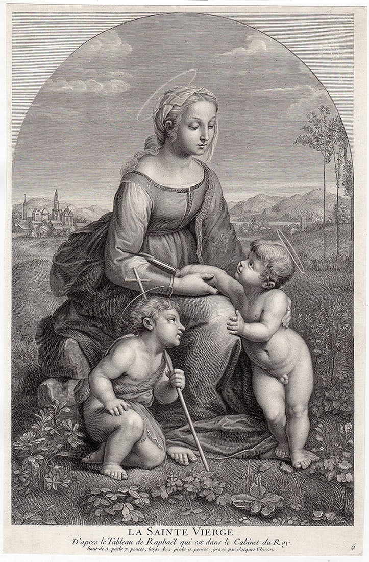 Raphael Madonna in the Garden Engraving 1700's (1 of 4)