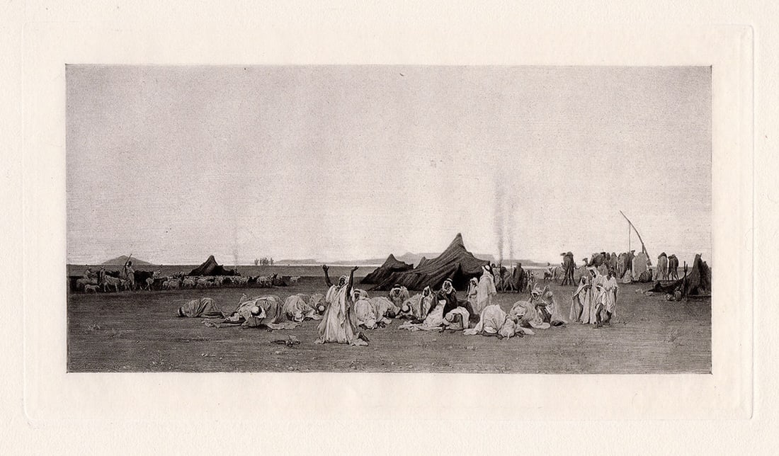 Gustave Achille Guillaumet Evening Prayer in the Sahara 1885 print (1 of 2)