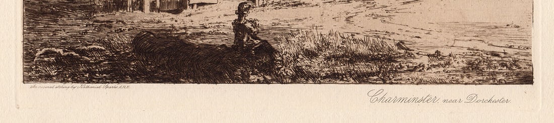 Nathaniel Sparks Charminster 1908 etching - 2