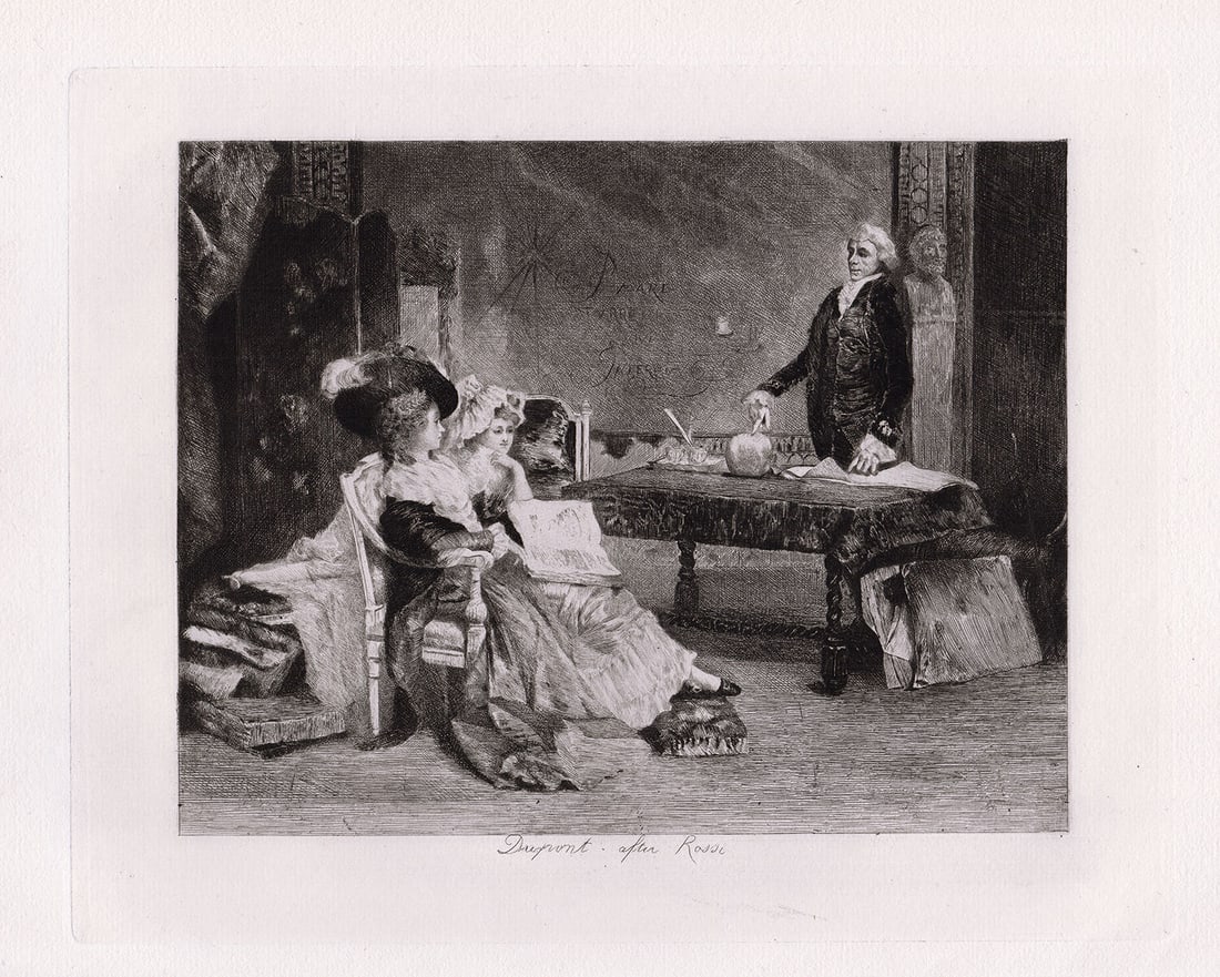 Luigi Rossi Les Femmes Savantes 1880 Antique Etching Framed (1 of 2)