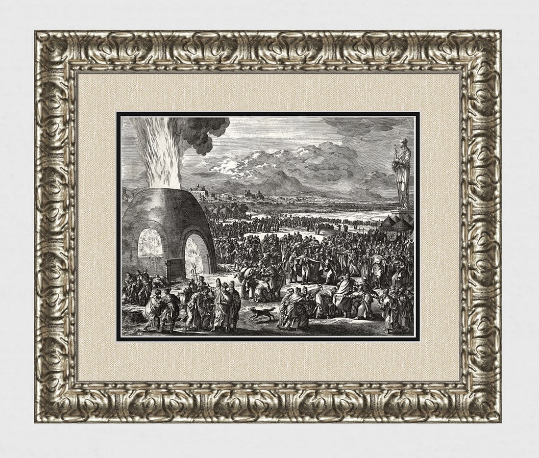 1747 Monumental Engraving Jan Luyken Three Young Men in the Furnace Framed (1 of 5)