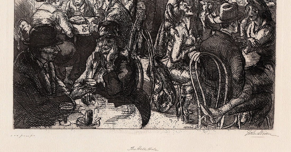 John Sloan Original Etching Hell Hole Signed Numbered - 3