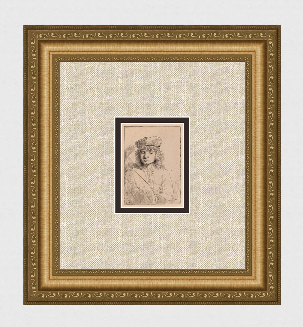 REMBRANDT 1800S Etching B11 Titus Rembrandt's Son DURAND: After Rembrandt Harmenszoon Van Rijn (1606-1669). Titus (Rembrandt's Son). Antique hand pulled copper plate etching on laid paper after the original by master etcher Amand Durand (1831 - 1905). Year: 
