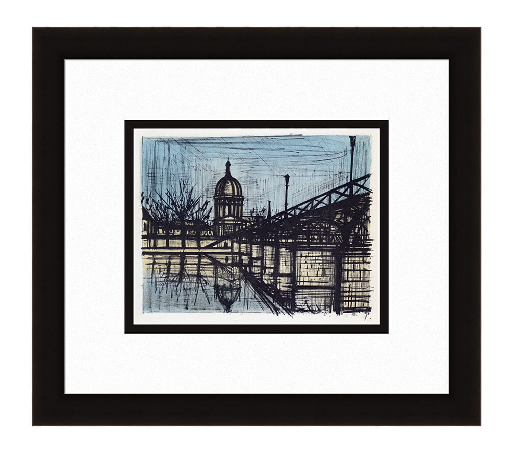 Bernard Buffet Le Pont des Arts 1967 lithograph: Bernard Buffet. (French, 1928-1999). Le Pont des Arts. Color Lithograph on Wove Paper after the Original. 1967. Excellent. Atelier Mourlot. Image Size 7 1/8 x 9 1/8 inches. Approximately 16 x 18 inche