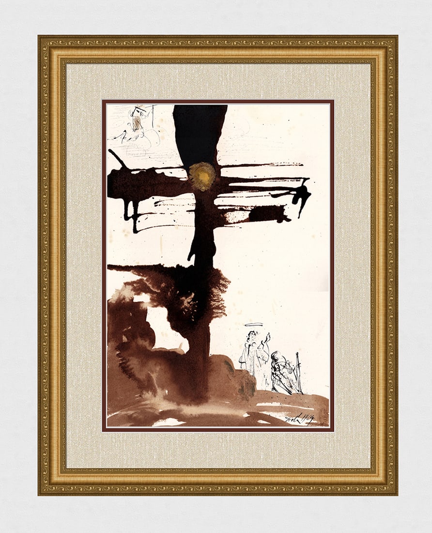1967 Dali Original Lithograph Great Commision Framed: Salvador Dali. "Data est mihi omnis potestas..Euntes ergo docete omnes gentes..Et ecce ego vobiscum sum omnibus diebus.. (Therefore go and make disciples of all nations, baptizing them in the name of 