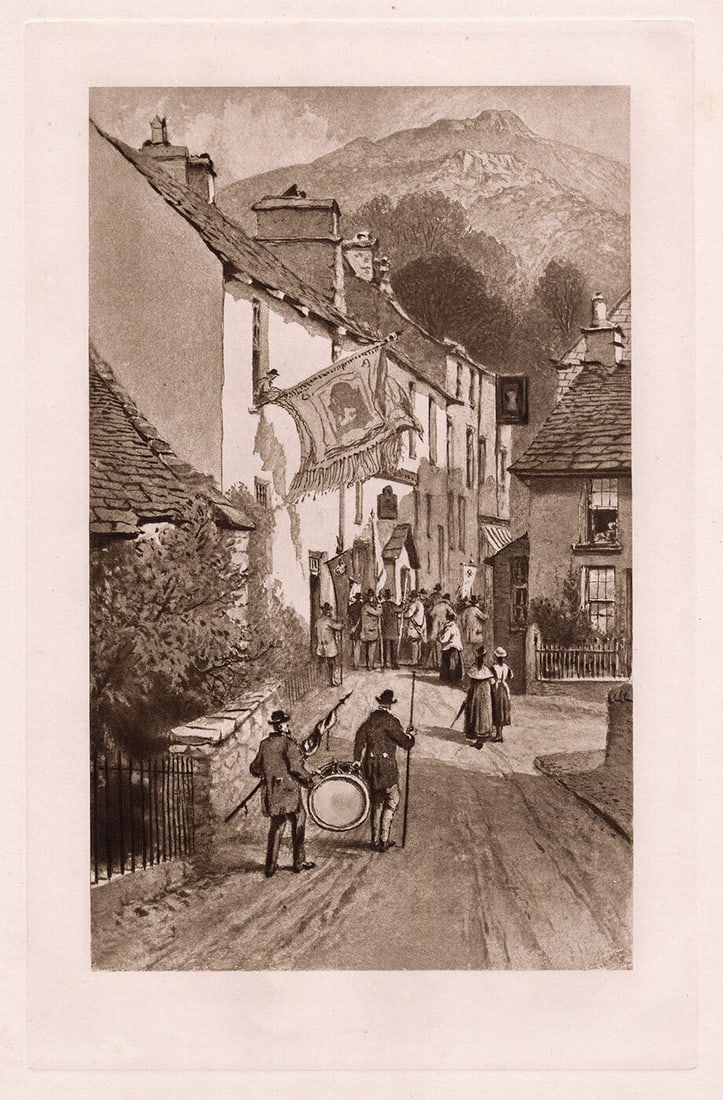 William Hull Ambleside 1887 Print Framed: William Hull (English, 1820-1880).Ambleside. Antique Heliogravure on wove paper after the original by master engraver Dujardin. Year: 1887.Condition: Excellent. Image Size 7 3/8 x 11 3/8 inches.Framed