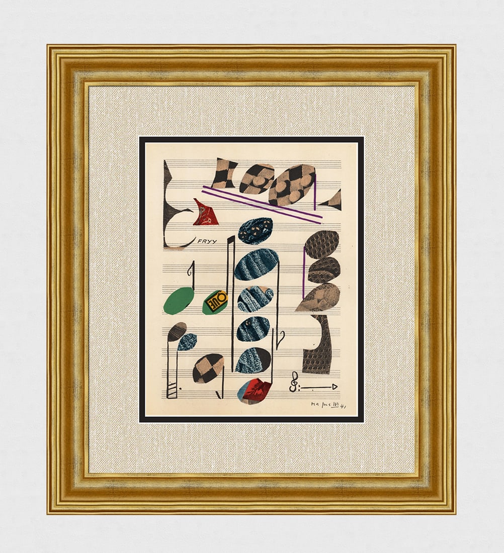 1971 Alberti Magnelli Original Lithograph Musique Framed (1 of 3)