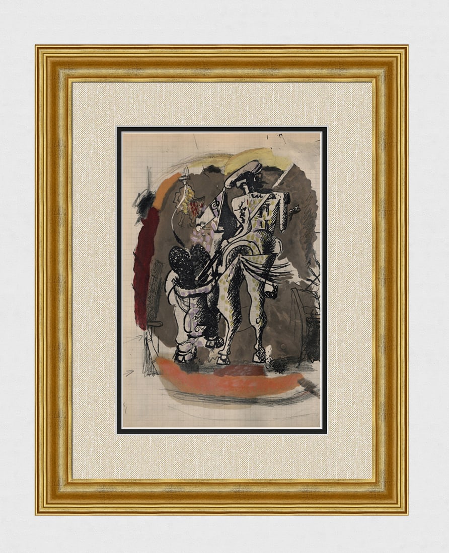 1955 Georges BRAQUE Color Lithograph Picador FRAMED (1 of 4)
