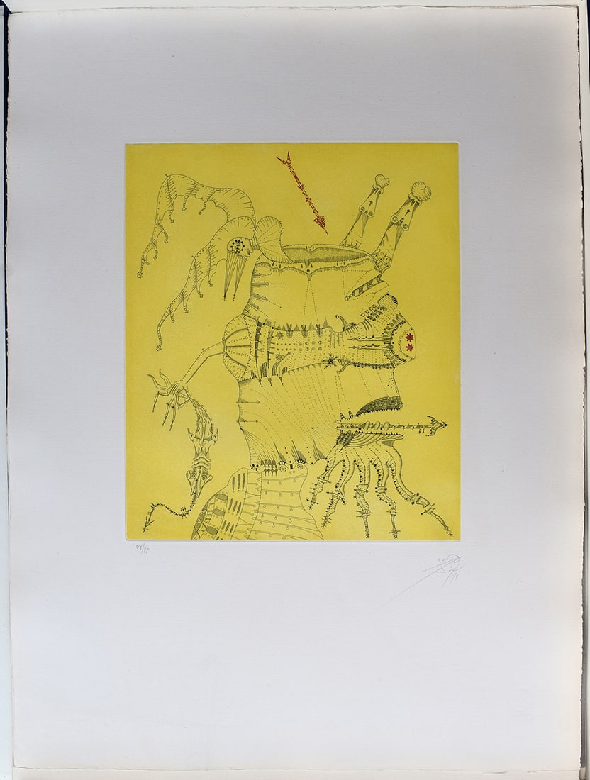 Joan Ponc 1973 Etching Homage to Durer Signed Numbered (1 of 5)